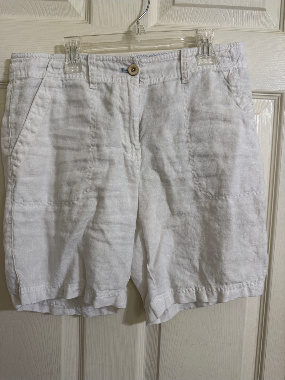 Tommy Bahama White Linen-Blend Bermuda Shorts